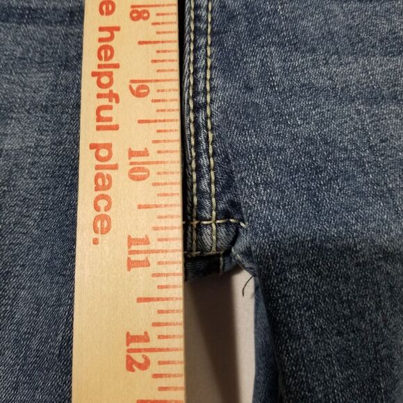 Vigoss Jeans Womens 10 Crop Straight High Rise Capri Medium Wash Stars - Picture 9 of 11